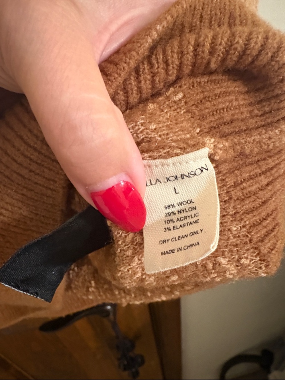 Ulla Johnson Two-Tone Taupe Patterned Crewneck Sweater - Picture 4 of 4